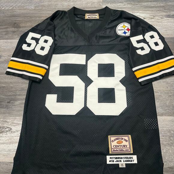 NFL Pittsburgh Steelers Jack Lambert 58 Players of Century Men L Stitched Jersey - Picture 1 of 9